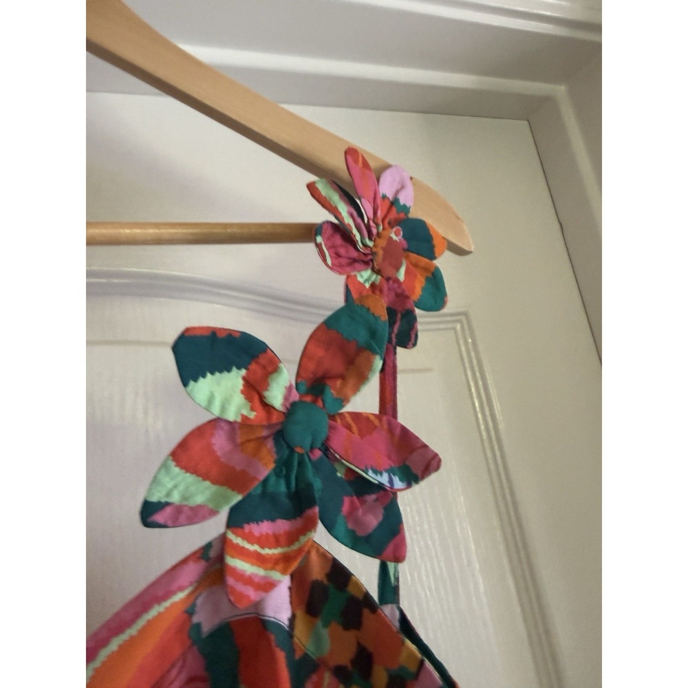 FARM Rio Teal, Coral & Pink Floral Midi Dress - Picture 7 of 16